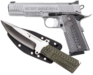 Magnum Research DE1911GSS-K Desert Eagle 1911 w/ 1911 Fixed Blade Knife 45 ACP 8+1 5.01" Stainless Steel Slide Matte Stainless Steel Black/Gray G10 Grip Magnum Research DE1911GSS-K Desert Eagle 1911 w/ 1911 Fixed Blade Knife 45 ACP 8+1 5.01" Stainless Steel Slide Matte Stainless Steel Black/Gray G10 Grip
