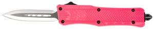 CobraTec Knives SPKCTK1SDAGNS CTK-1  Small 2.75" OTF Dagger Plain D2 Steel Blade, Pink Aluminum Handle Features Glass Breaker                                                                           