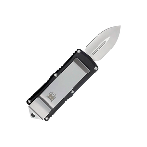 CobraTec Knives BLKOTFMC Money Clip  1.75" OTF Plain D2 Steel Blade/Black Aluminum Handle Includes Pocket Clip                                                                                          