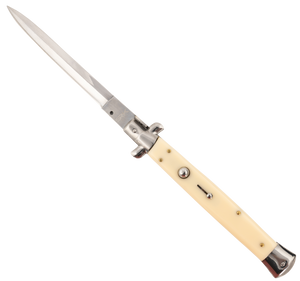 Steel River Knives CISID Spartan  6" Italian Dagger Polished Blade 7" Ivory Synthetic Handle Side Open                                                                                                  