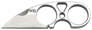 S.O.G SOG-JB01K-CP Snarl  2.30" Fixed Plain Sheepsfoot Satin 9Cr18MoV SS Blade/ Silver Stainless Steel Handle                                                                                           