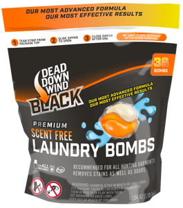 Dead Down Wind 118418 Laundry Bombs Black Premium Odor Eliminator Unscented Scent 36CT                                                                                                                  