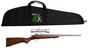 Crickett KSA2238BSC My First Rifle Package 22 S/L/LR Single Shot 16.10" Stainless Steel Barrel & Receiver, American Walnut Fixed Stock, 4x32 Scope Crickett KSA2238BSC My First Rifle Package 22 S/L/LR Single Shot 16.10" Stainless Steel Barrel & Receiver, American Walnut Fixed Stock, 4x32 Scope