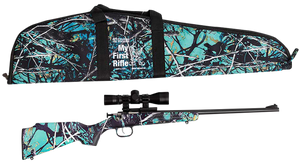 Crickett KSA2172BSC My First Rifle Package 22 S/L/LR Single Shot 16.10" Blued Steel Barrel & Receiver, Muddy Girl Serenity Synthetic Fixed Stock, 4x32 Scope                                            