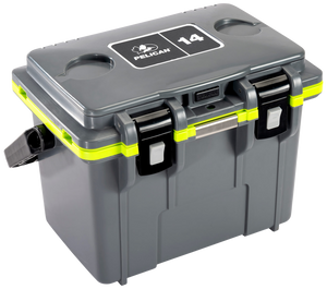 PELICAN 14Q-1-DKGRYEGRN 14QT ELITE COOLER GRY/GRN                                                                                                                                                       