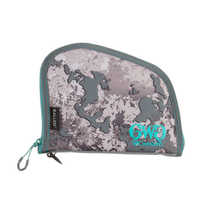 Girls With Guns 918 In The Shade Handgun Case 8" Gray/Teal/Shade Camo, Locking Zipper                                                                                                                   
