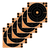 EZ-Aim 15316 Splash Reactive  Self-Adhesive Paper Black/Orange 8" Bullseye 6 Pack                                                                                                                       