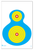 Action Target PRWB1100 High Visibility  Silhouette Paper 19" x 25" Blue/Yellow 100 Per Box                                                                                                              
