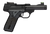 Browning 051611490 Buck Mark Black Label 250 SR 22 LR 10+1 4" Matte Black Bull Threaded Barrel, Optics Cut Receiver, Matte Black Aluminum Frame,  Black G10 Grip w/ Inscribed Waving Flag, RMSc Footprin