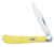 Case 031 S Trapper Slimline 3.25" Folding Clip Point Plain Tumble Polish Chrome Vanadium Steel Blade Yellow Synthetic Handle                                                                            