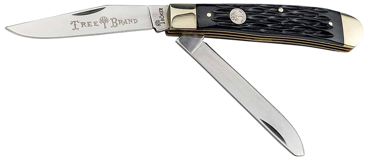 Boker 110824 Trapper 2.0 Clip Point/Spey Plain D2 Steel Blade Black Jigged Bone Handle                                                                                                                  