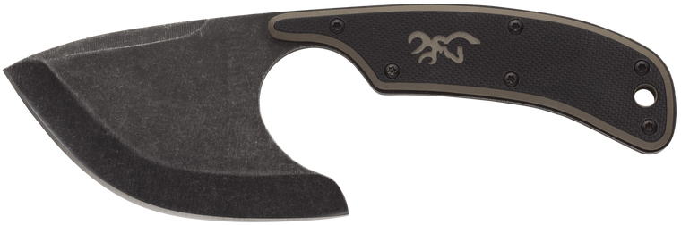 Browning 3220323B Cutoff  Boxed 2.50" Fixed Skinner Plain Black Black Oxide Stonewashed 9Cr14MoV SS Blade, Black/Tan G10 Handle                                                                         