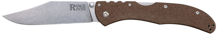 Cold Steel CS20KR9Z Range Boss  Folding Clip Point Plain 4034 SS Blade 5.25" Flat Dark Earth Zy-Ex Handle Blister Pack                                                                                  