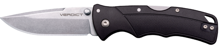 Cold Steel CSFLC3SPSSZ Verdict  EDC 3" Tanto Plain Folding 4116 Krupp SS Blade, Black Textured GFN Handle                                                                                               