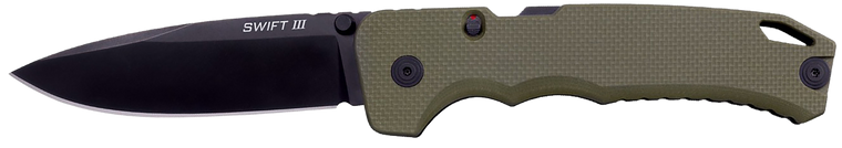 Cold Steel CSFL40AT Swift III EDC 4" Folding Plain Black PVD CPM M4 Steel Blade, OD Green Textured G10 Handle, Presentation Box                                                                         