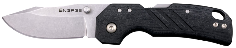 Cold Steel CSFL25DPLCZ Engage  2.50" Folding Clip Point Plain Satin 4116 SS Blade/4.11" Black GFN Handle Includes Belt Clip                                                                             