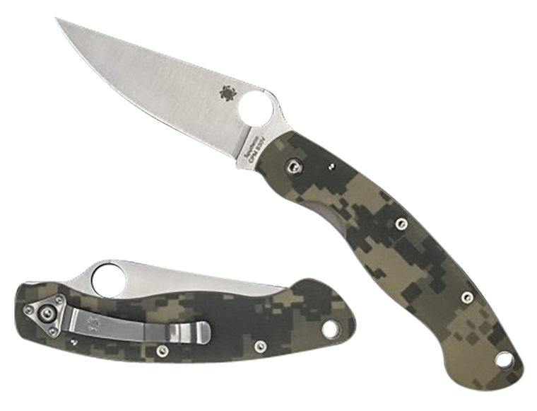Spyderco C36GPCMO Military  4" Folding Clip Point Plain Stonewashed CPM S30V SS Blade/ Digital Camo G10 Handle Includes Pocket Clip                                                                     