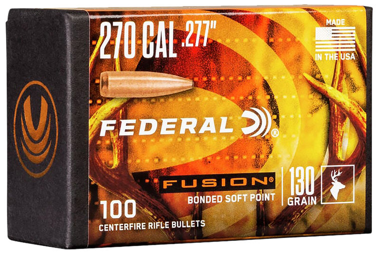 Federal FB277F2 Fusion Component  270 Win .277 130 gr Fusion Soft Point 100 Per Box/ 4 Case                                                                                                             