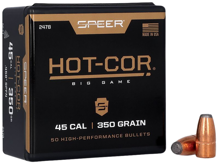 Speer 2478 Hot-Cor  45Cal 350gr Soft Point Flat Nose 50 Per Box/5 Case                                                                                                                                  
