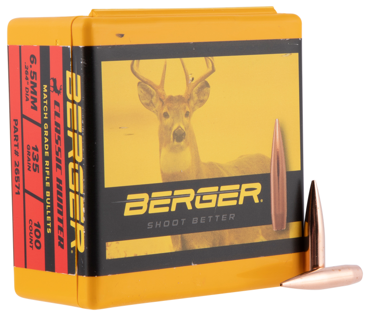 Berger Bullets 26571 Classic Hybrid Hunter Match Grade 6.5Creedmoor 135gr Boat Tail 100/Box                                                                                                             