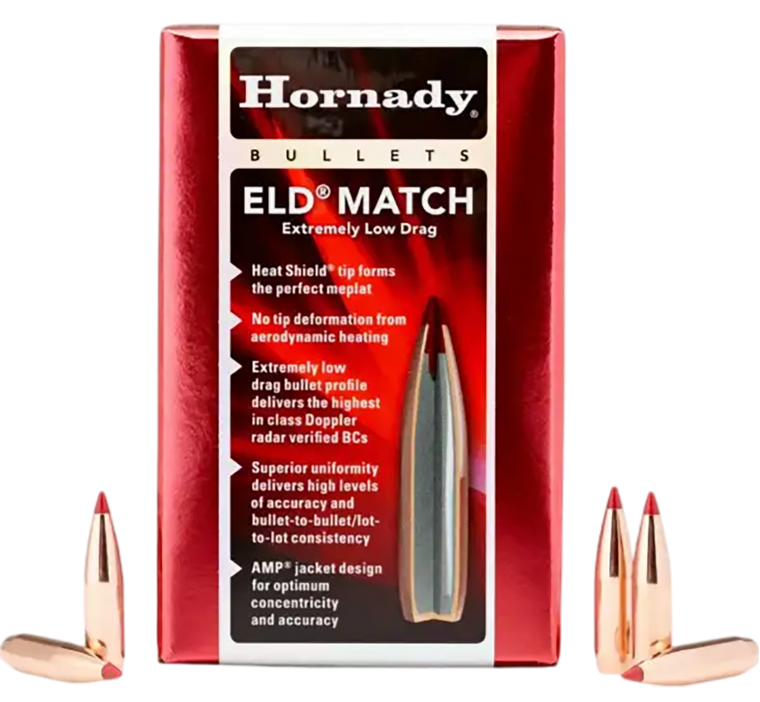 Hornady 2561 ELD Match  25 Cal .257 134 gr Extremely Low Drag Match 100 Per Box/ 15 Case                                                                                                                