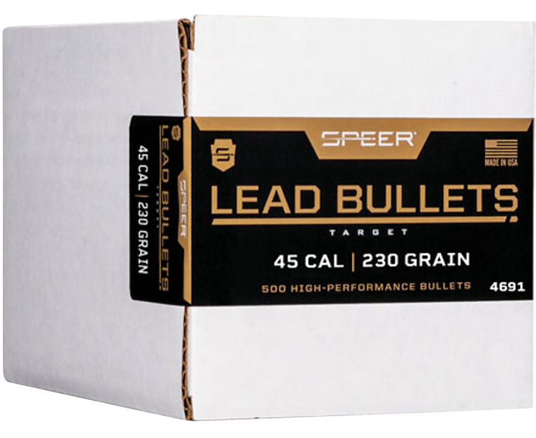 Speer 4691 Handgun  45Cal 230gr Lead Round Nose 500 Per Box/1 Case                                                                                                                                      