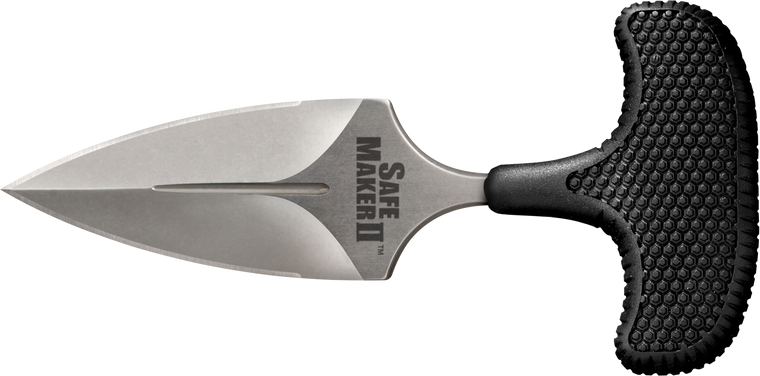 Cold Steel CS-12DCST Safe Maker II 3.25" Fixed Spear Point Plain Stone Washed AUS-8A SS Blade/ Black Textured Kray-Ex Handle Includes Sheath                                                            