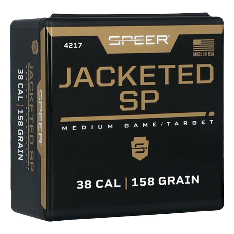 Speer 4217 Handgun  38Cal 158gr Jacketed Soft Point 100 Per Box/5 Case                                                                                                                                  