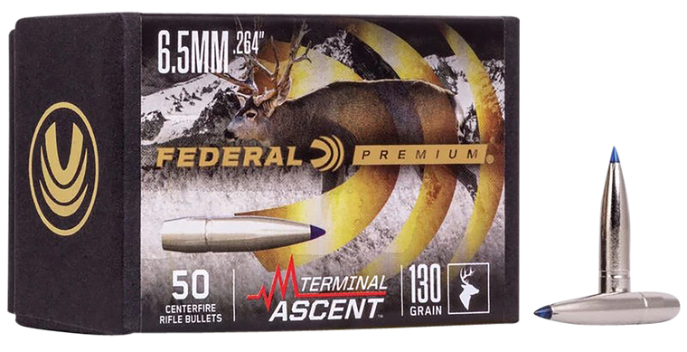 Federal PB264TA1 Premium Terminal Ascent Component 6.5mm 130gr 50 Per Box/4 Case                                                                                                                        