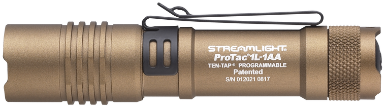 Streamlight 88073 ProTac 1L-1AA Everyday Carry Flashlight  Coyote 40/150/350 Lumens White C4 LED                                                                                                        