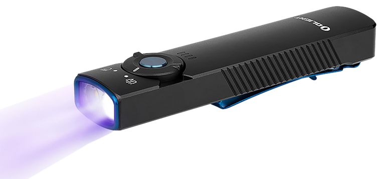 Olightstore Usa Inc ARKFELDUVBKCW Arkfeld UV  Black Anodized 1/15/60/300/1,000 Lumens White LED UV Light                                                                                                
