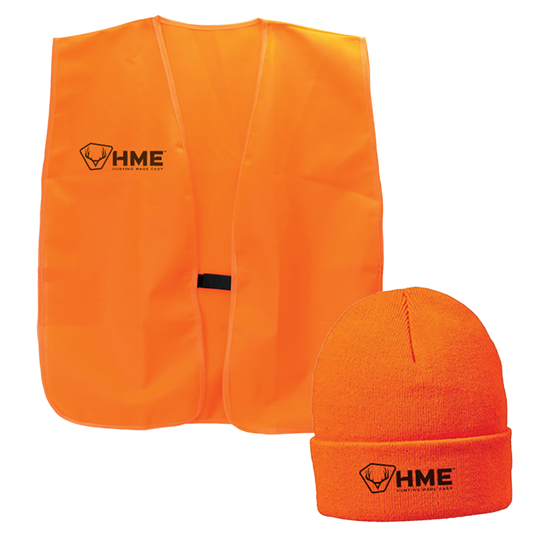 HME HMEVESTKCO Safety  Vest/Beanie OSFA Orange Polyester                                                                                                                                                