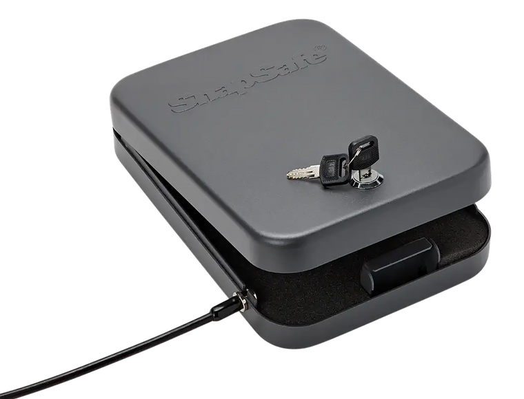 SnapSafe 75210 Lock Box  XL Key Entry Black Steel Holds 1 Handgun 10" W x 7" H x 2" D                                                                                                                   