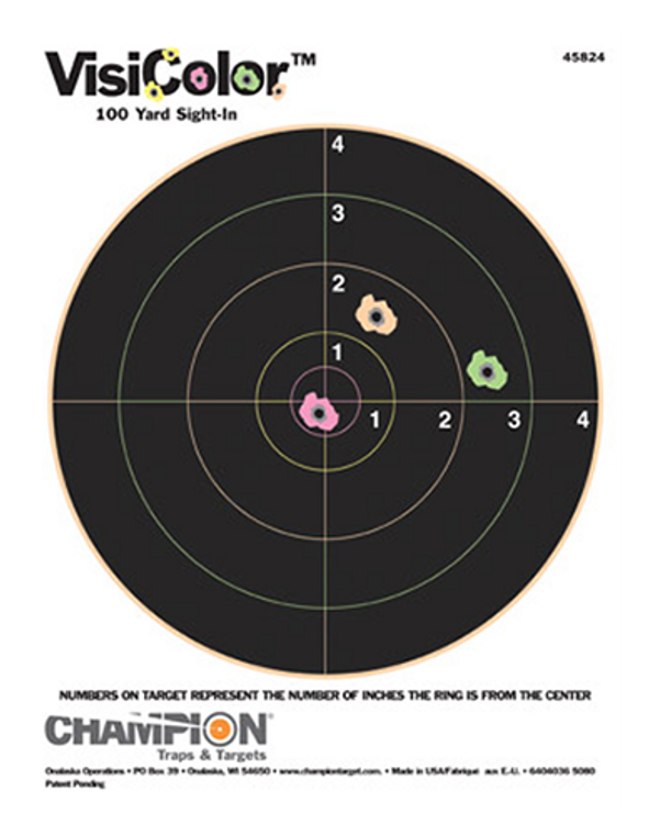 Champion Targets 45824 VisiColor  Bullseye Paper Hanging Pistol/Rifle 8.50" x 11" Multi-Color Includes Pasters 10 Pack                                                                                  