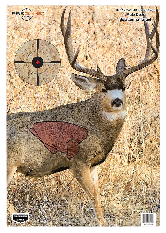 Birchwood Casey 35402 Pregame  Mule Deer Paper Target 16.50" x 24" 3 Per Pkg                                                                                                                            