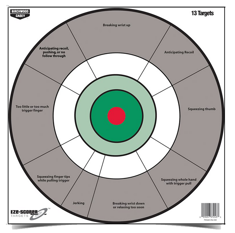 Birchwood Casey 37245 EZE-Scorer  12" Bullseye Paper Hanging Gray/White 13 Per Pkg                                                                                                                      