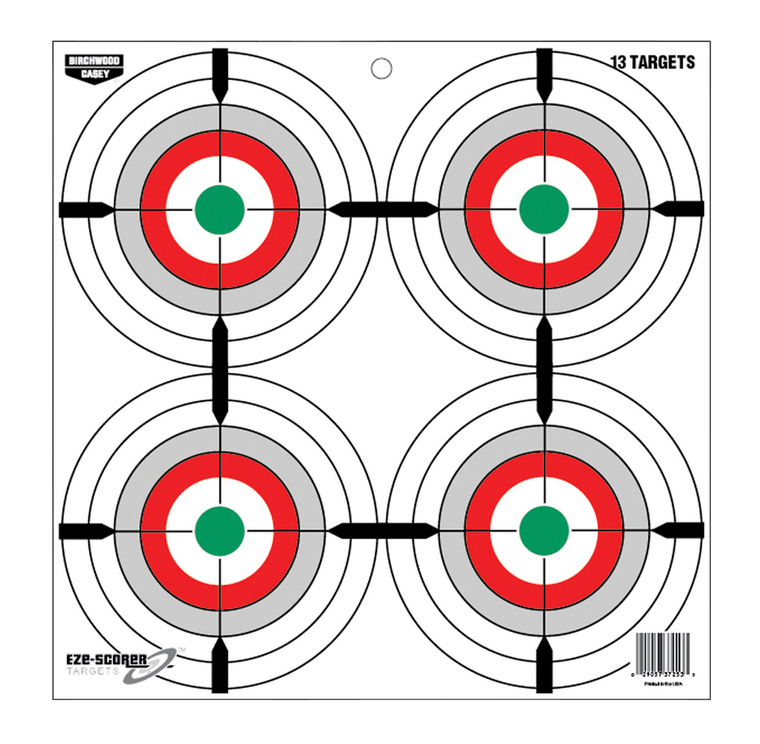Birchwood Casey 37253 EZE-Scorer  12" Bullseye Paper Hanging Multi-Color 13 Per Pkg                                                                                                                     