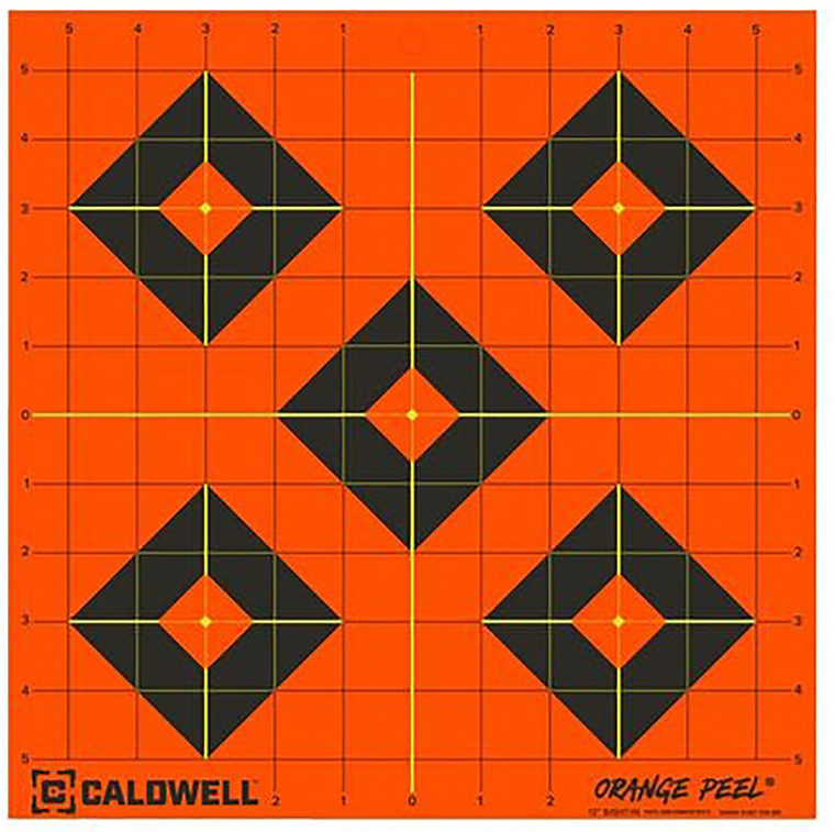 Caldwell 1166104 Orange Peel  Self-Adhesive Paper Black/Orange  12" Diamond 5 Pack                                                                                                                      