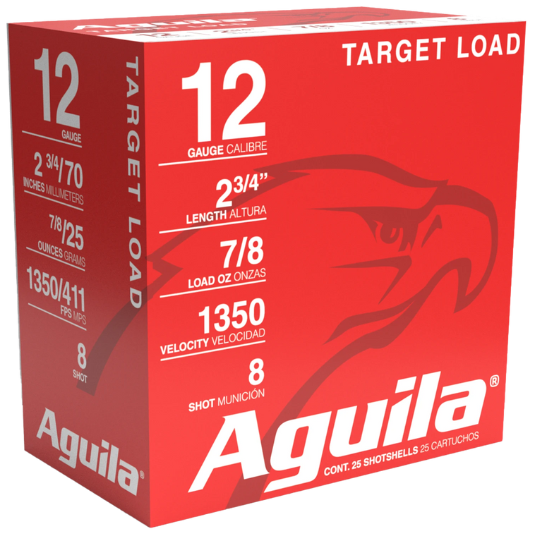 Aguila 1CHB1252 Trap Load High Velocity 12Gauge 2.75" 7/8oz 8Shot 25 Per Box/10 Case                                                                                                                    
