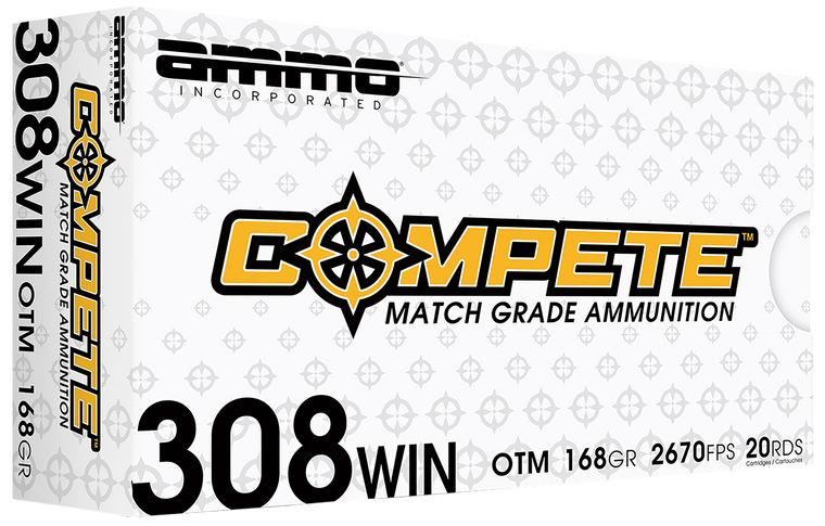 Ammo Inc 308168BTHPA20 Compete  308Win 168gr Boat Tail Hollow Point 20 Per Box/10 Case                                                                                                                  