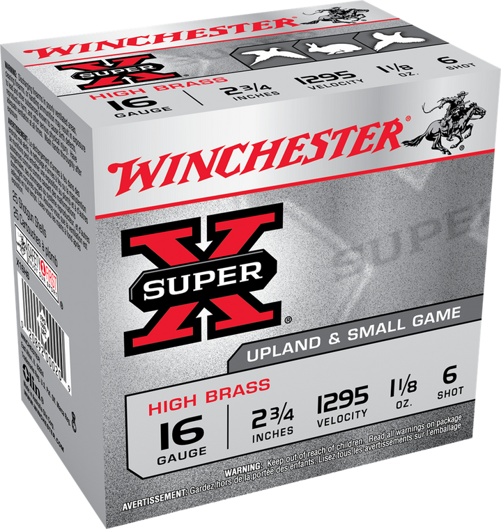 Winchester Ammo X16H6 Super X Heavy Game Load 16Gauge 2.75" 1 1/8oz 6Shot 25 Per Box/10 Case                                                                                                            