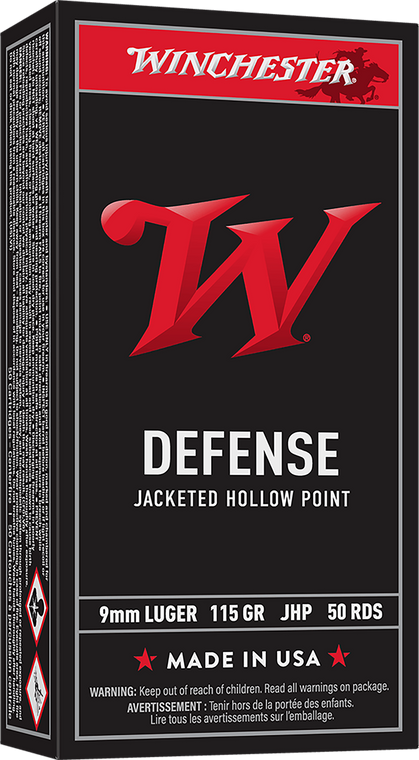 Winchester Ammo USA9JHP USA  9mmLuger 115gr Jacketed Hollow Point 50 Per Box/10 Case                                                                                                                    