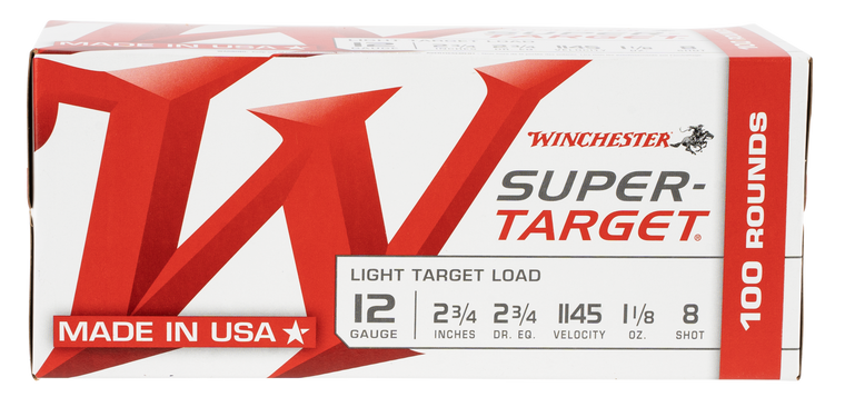 Winchester Ammo TRGT128VP Super-Target Light Target 12Gauge 2.75" 1 1/8oz 8Shot 100 Box/2 Case *Value Pack                                                                                              