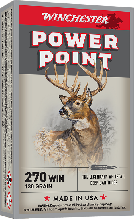 Winchester Ammo X2705 Power-Point  270Win 130gr 20 Per Box/10 Case                                                                                                                                      