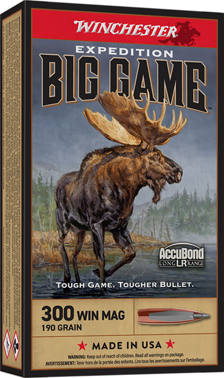 Winchester Ammo S300LR Expedition Big Game Long Range 300WinMag 190gr Nosler AccuBond Long Range 20 Per Box/10 Case                                                                                     