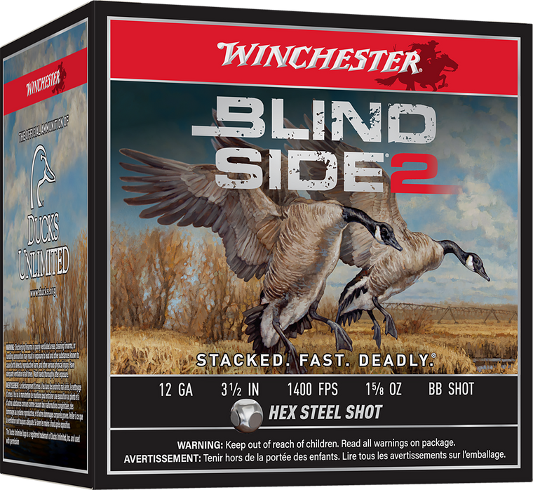 Winchester Ammo XBS12LBB Blind Side 2  12Gauge 3.50" 1 5/8oz BBShot 25 Per Box/10 Case                                                                                                                  