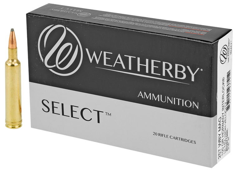 Weatherby H257100IL Select  257WthbyMag 100gr Hornady Interlock 20 Per Box/10 Case                                                                                                                      