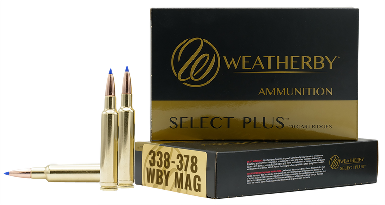 Weatherby B333225TTSX Select Plus  338-378WthbyMag 225gr Barnes Tipped TSX Lead Free 20 Per Box/10 Case                                                                                                 