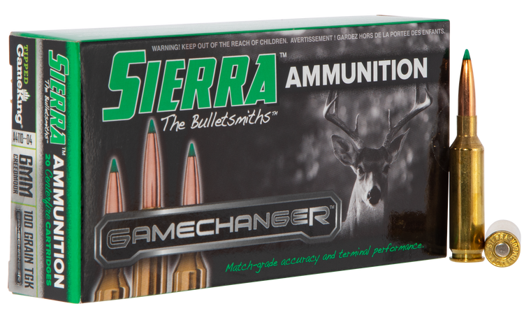Sierra A411004 GameChanger  6mmCreedmoor 100gr Sierra Tipped GameKing 20 Per Box/10 Case                                                                                                                