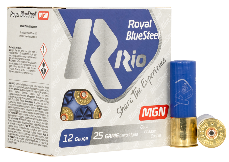 Rio Ammunition RBSM402 Royal BlueSteel Magnum 12Gauge 3" 1 3/8oz 2Shot 25 Per Box/10 Case                                                                                                               